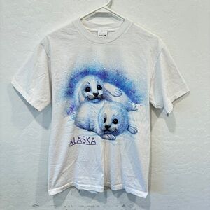 Vintage Anvil Sea Lion T-Shirt Womens Medium Single Stitch Cotton Short Sleeve